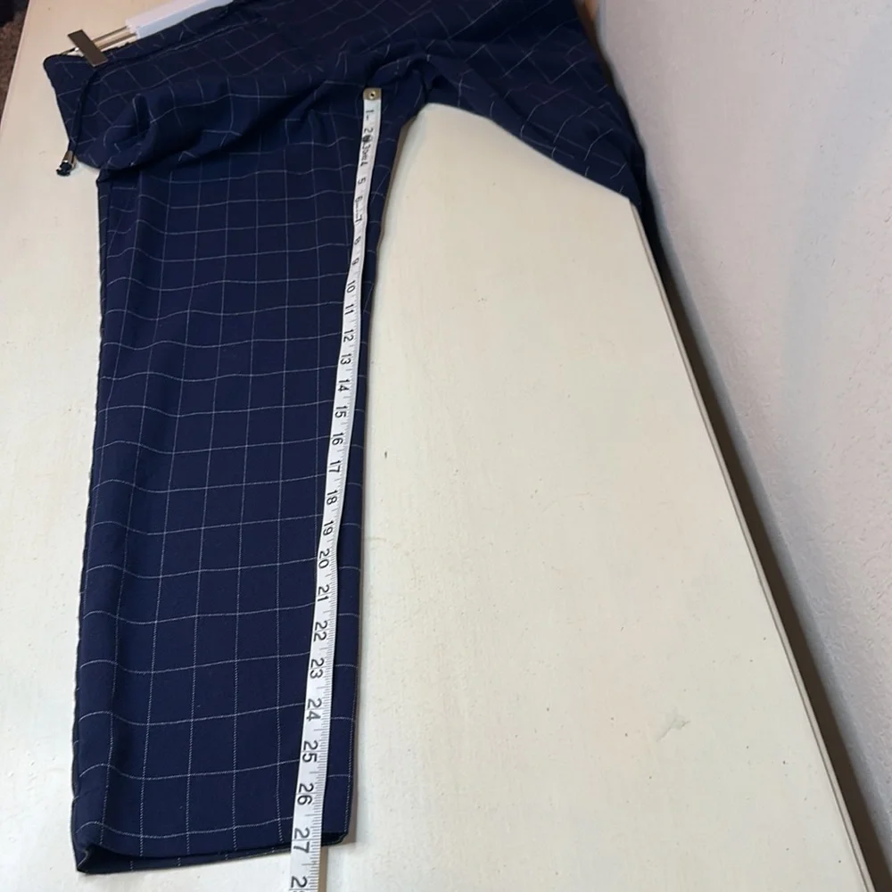 A NEW DAY Blue Plaid Trouser Straight Leg‎ Pants Size S